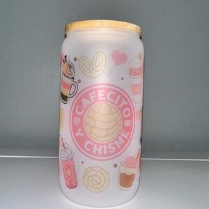 Cafecito Chisme Frosted Glass Cup